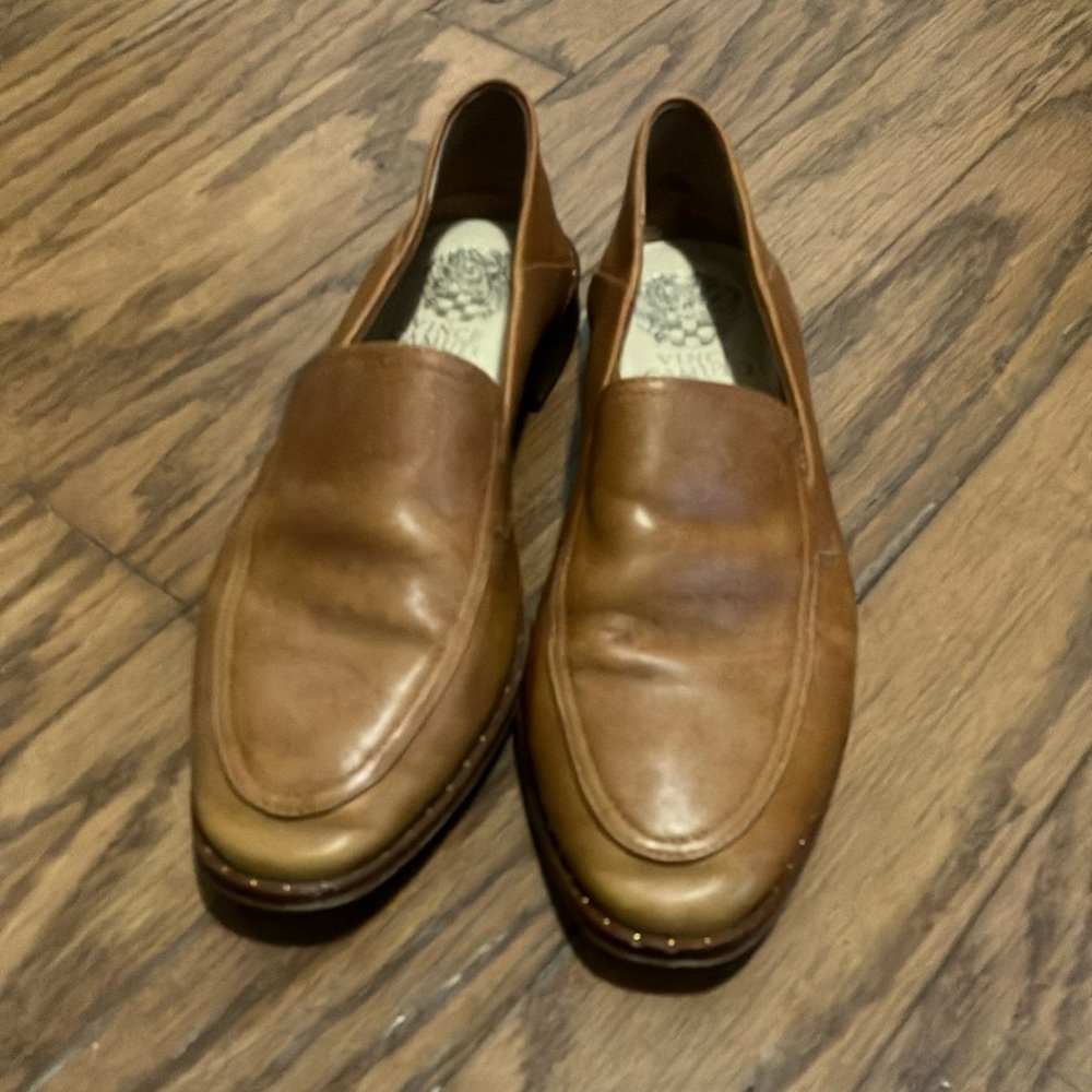 Vince Camuto Brown Leather Slip-On Loafers